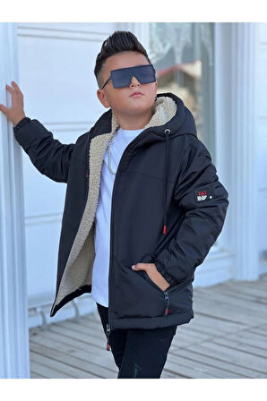 Erkek Çocuk Kapüşonlu İçi Kürklü Mont KM3050