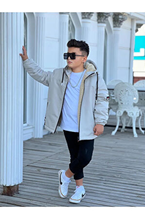 Erkek Çocuk Kapüşonlu İçi Kürklü Mont KM3050