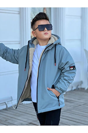 Erkek Çocuk Kapüşonlu İçi Kürklü Mont KM3050