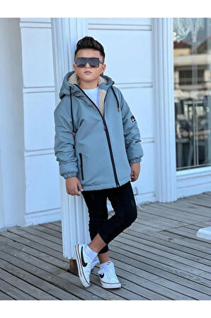 Erkek Çocuk Kapüşonlu İçi Kürklü Mont KM3050