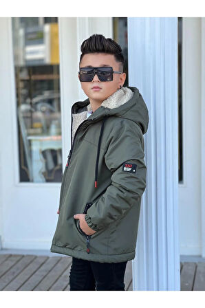 Erkek Çocuk Kapüşonlu İçi Kürklü Mont KM3050