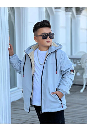 Erkek Çocuk Kapüşonlu İçi Kürklü Mont KM3050