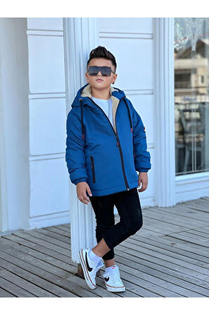 Erkek Çocuk Kapüşonlu İçi Kürklü Mont KM3050