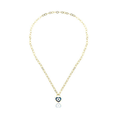 Kalp Nazar Kolye Ucu Zincir Kolye ZKU073