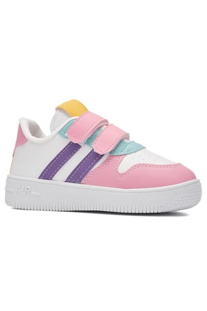 Günlük Kız Erkek Çocuk Spor Ayakkabı Sneaker Cırtlı Çift Şeritli Rahat Hafif  ZL001