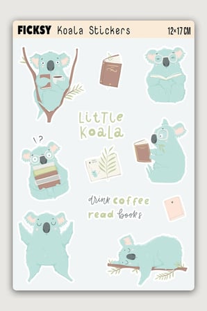 Sevimli Koala Sticker Seti - 11 Adet Etiket Çıkartma