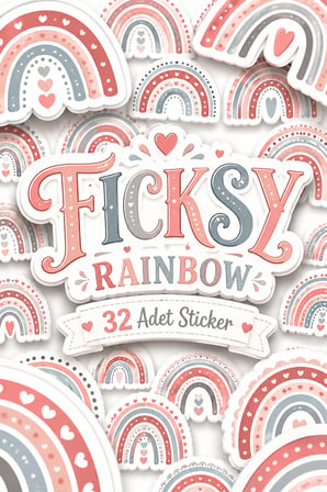 Gökkuşağı Sticker Seti - 32 Adet Etiket Çıkartma
