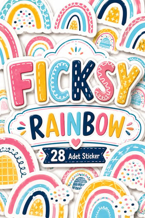 Gökkuşağı Sticker Seti - 28 Adet Etiket Çıkartma