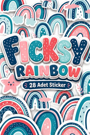 Gökkuşağı Sticker Seti - 28 Adet Etiket Çıkartma