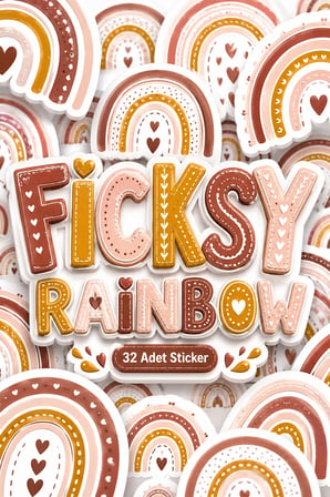 Gökkuşağı Sticker Seti - 32 Adet Etiket Çıkartma