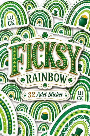 Gökkuşağı Sticker Seti - 28 Adet Etiket Çıkartma