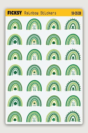 Gökkuşağı Sticker Seti - 28 Adet Etiket Çıkartma