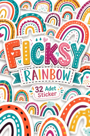 Gökkuşağı Sticker Seti - 32 Adet Etiket Çıkartma