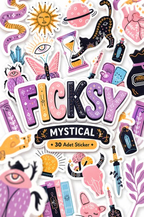 Mistik Sticker Seti - 30 Adet Etiket Çıkartma