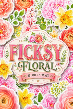 Çiçek Sticker Seti - 25 Adet Etiket Çıkartma
