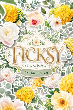Çiçek Sticker Seti - 28 Adet Etiket Çıkartma