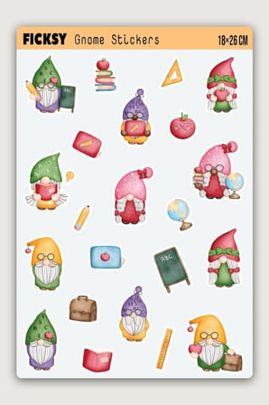 Sevimli Öğretmen Cücesi Sticker Seti - 22 Adet Etiket Çıkartma
