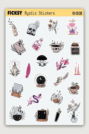 Mistik Sticker Seti - 23 Adet Etiket Çıkartma
