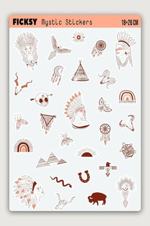 Mistik Sticker Seti - 29 Adet Etiket Çıkartma