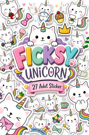 Sevimli Kawaii Yavru Kedi Sticker Seti - 27 Adet Etiket Çıkartma