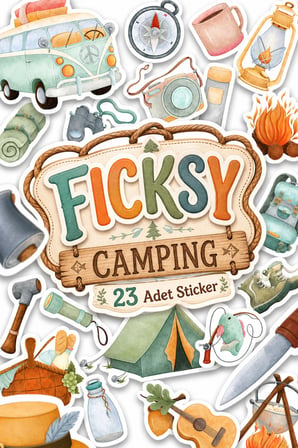 Kamp, Macera, Doğa, Yürüyüş Ve Seyahat Temalı Sticker Seti - 23 Adet Etiket Çıkartma