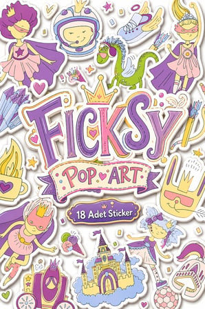 Sevimli Pop Art Stili Prenses Sticker Seti - 18 Adet Etiket Çıkartma