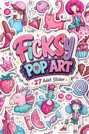 Sevimli Pop Art Stili Prenses Sticker Seti - 27 Adet Etiket Çıkartma