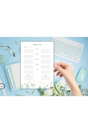 Haftalık Planlayıcı - A4 Ebat Yapılacaklar - 30 Yaprak - Weekly Planner