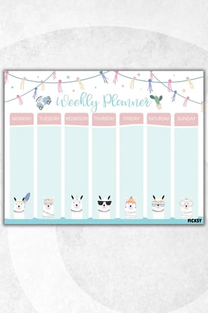 Çocuk Haftalık Planlayıcı - A4 - 30 Yaprak - Öğrenci Planlayıcı - Okul Planlayıcı - Ders Programı