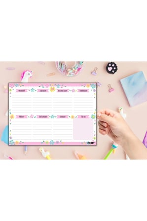 Çocuk Haftalık Planlayıcı - A4 - 30 Yaprak - Öğrenci Planlayıcı - Okul Planlayıcı - Ders Programı