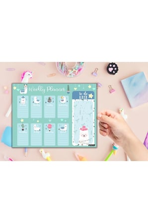 Çocuk Haftalık Planlayıcı - A4 - 30 Yaprak - Öğrenci Planlayıcı - Okul Planlayıcı - Ders Programı