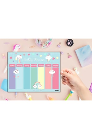 Çocuk Haftalık Planlayıcı - A4 - 30 Yaprak - Öğrenci Planlayıcı - Okul Planlayıcı - Ders Programı