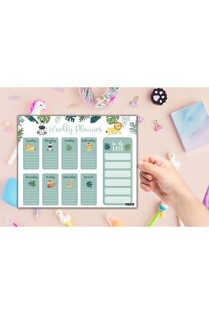 Çocuk Haftalık Planlayıcı - A4 - 30 Yaprak - Öğrenci Planlayıcı - Okul Planlayıcı - Ders Programı