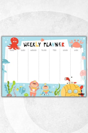 Çocuk Haftalık Planlayıcı - A4 - 30 Yaprak - Öğrenci Planlayıcı - Okul Planlayıcı - Ders Programı