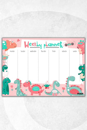 Çocuk Haftalık Planlayıcı - A4 - 30 Yaprak - Öğrenci Planlayıcı - Okul Planlayıcı - Ders Programı