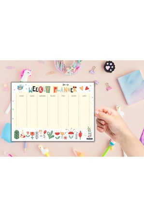Çocuk Haftalık Planlayıcı - A4 - 30 Yaprak - Öğrenci Planlayıcı - Okul Planlayıcı - Ders Programı