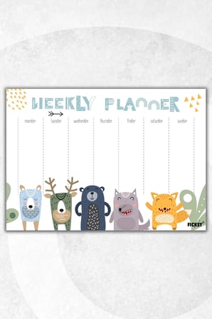Çocuk Haftalık Planlayıcı - A4 - 30 Yaprak - Öğrenci Planlayıcı - Okul Planlayıcı - Ders Programı