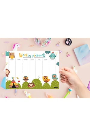 Çocuk Haftalık Planlayıcı - A4 - 30 Yaprak - Öğrenci Planlayıcı - Okul Planlayıcı - Ders Programı