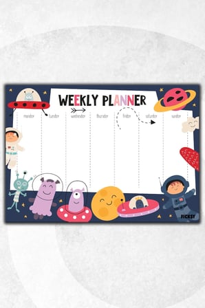 Çocuk Haftalık Planlayıcı - A4 - 30 Yaprak - Öğrenci Planlayıcı - Okul Planlayıcı - Ders Programı