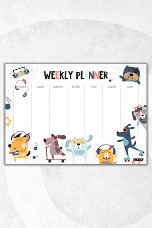 Çocuk Haftalık Planlayıcı - A4 - 30 Yaprak - Öğrenci Planlayıcı - Okul Planlayıcı - Ders Programı