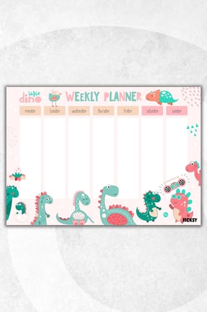 Çocuk Haftalık Planlayıcı - A4 - 30 Yaprak - Öğrenci Planlayıcı - Okul Planlayıcı - Ders Programı
