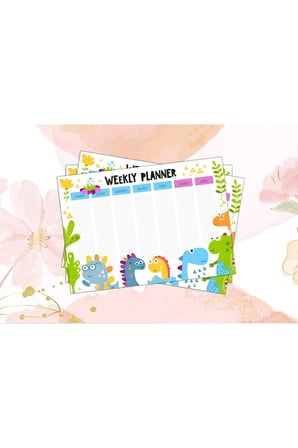 Çocuk Haftalık Planlayıcı - A4 - 30 Yaprak - Öğrenci Planlayıcı - Okul Planlayıcı - Ders Programı