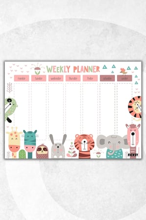 Çocuk Haftalık Planlayıcı - A4 - 30 Yaprak - Öğrenci Planlayıcı - Okul Planlayıcı - Ders Programı