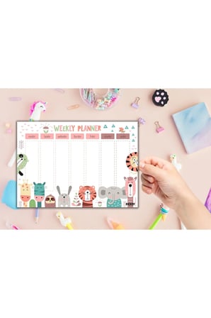 Çocuk Haftalık Planlayıcı - A4 - 30 Yaprak - Öğrenci Planlayıcı - Okul Planlayıcı - Ders Programı