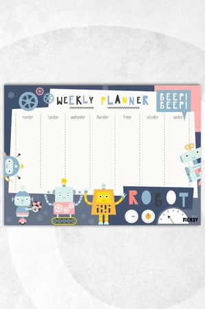 Çocuk Haftalık Planlayıcı - A4 - 30 Yaprak - Öğrenci Planlayıcı - Okul Planlayıcı - Ders Programı