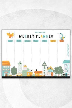 Çocuk Haftalık Planlayıcı - A4 - 30 Yaprak - Öğrenci Planlayıcı - Okul Planlayıcı - Ders Programı