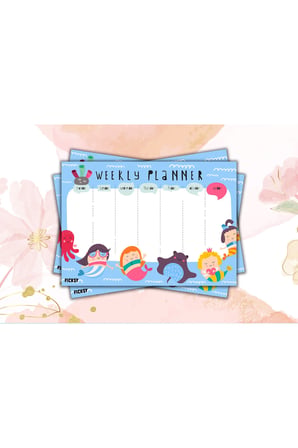 Çocuk Haftalık Planlayıcı - A4 - 30 Yaprak - Öğrenci Planlayıcı - Okul Planlayıcı - Ders Programı