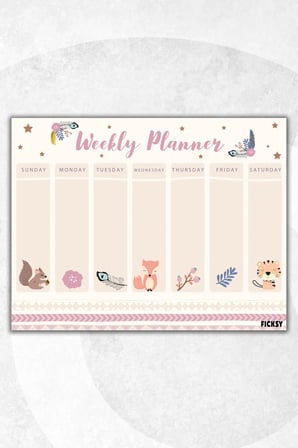 Çocuk Haftalık Planlayıcı - A4 - 30 Yaprak - Öğrenci Planlayıcı - Okul Planlayıcı - Ders Programı