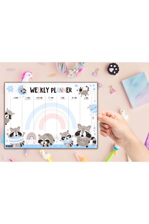 Çocuk Haftalık Planlayıcı - A4 - 30 Yaprak - Öğrenci Planlayıcı - Okul Planlayıcı - Ders Programı