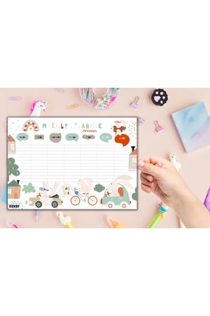 Çocuk Haftalık Planlayıcı - A4 - 30 Yaprak - Öğrenci Planlayıcı - Okul Planlayıcı - Ders Programı